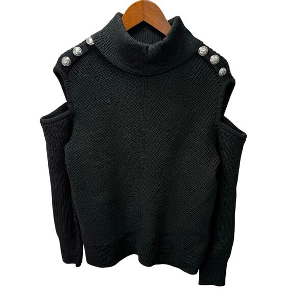 Macys Sweater M Cold Shoulder Chunky INC International Concepts NEW #G711 - Picture 2 of 7